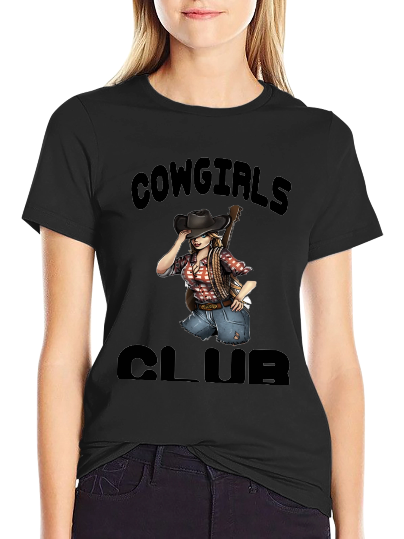 Cowgirls Club Black Graphic Tee
