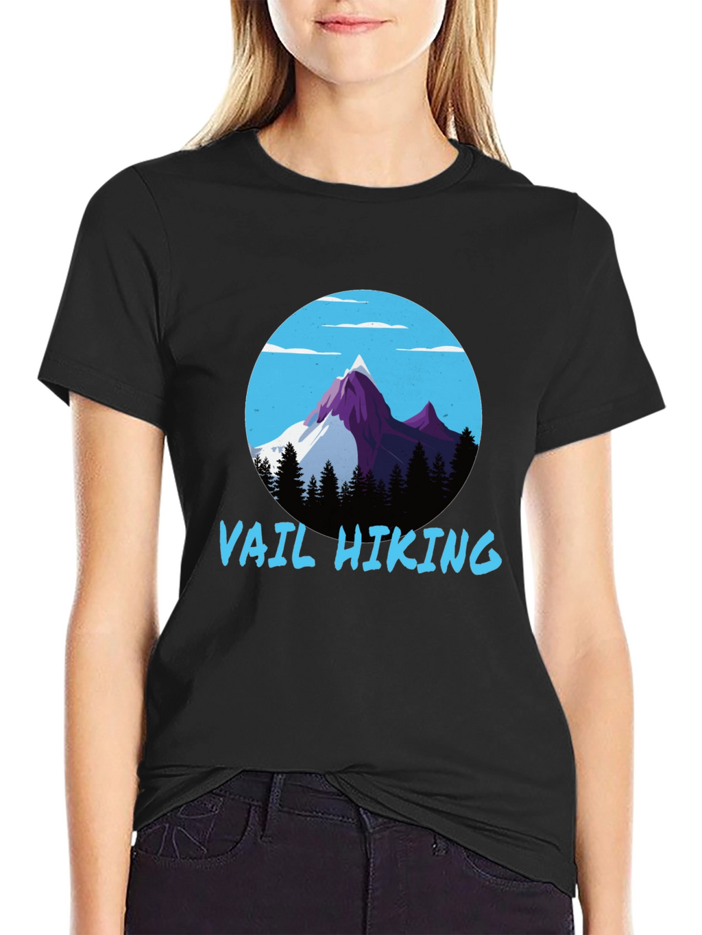 Vail Hiking Graphic Tee - Black Mountain Design T-Shirt