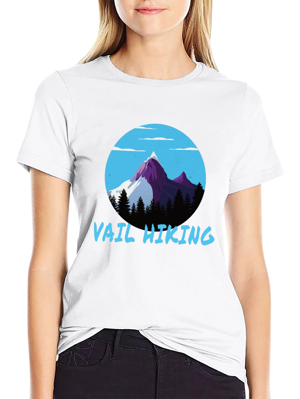 Vail Hiking Graphic Tee - Black Mountain Design T-Shirt