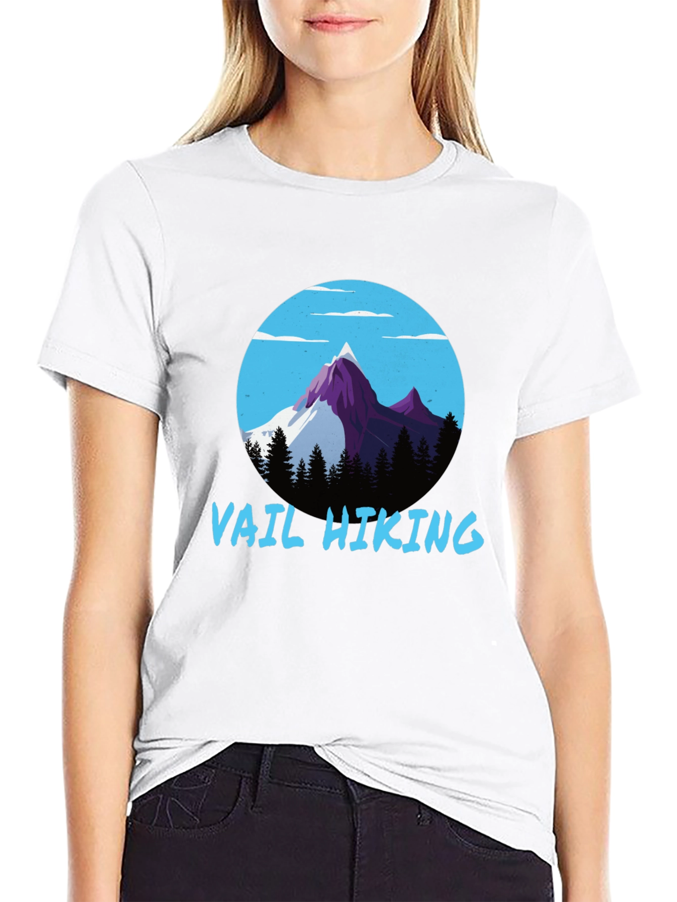 Vail Hiking Graphic Tee - Black Mountain Design T-Shirt