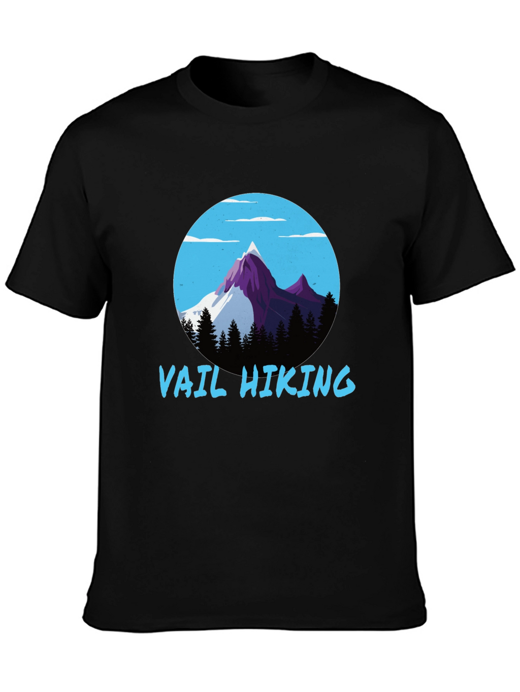 Vail Hiking Graphic Tee - Black Mountain Design T-Shirt