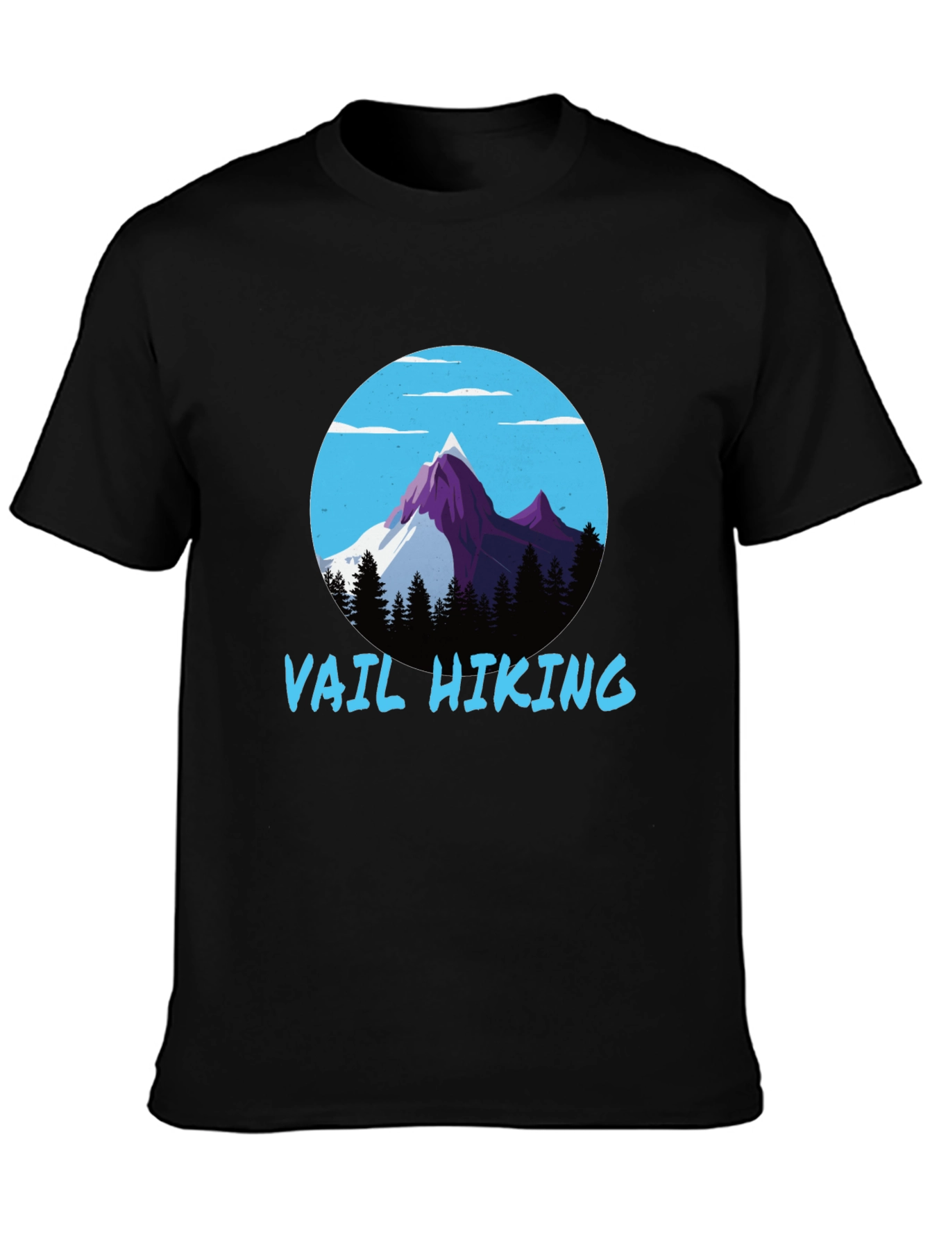 Vail Hiking Graphic Tee - Black Mountain Design T-Shirt