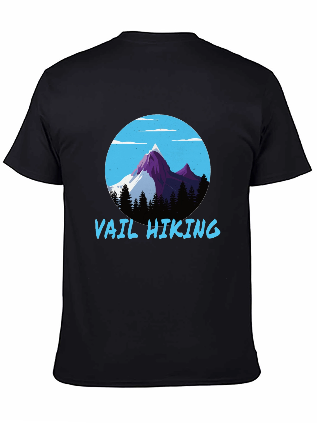 Vail Hiking Graphic Tee - Black Mountain Design T-Shirt