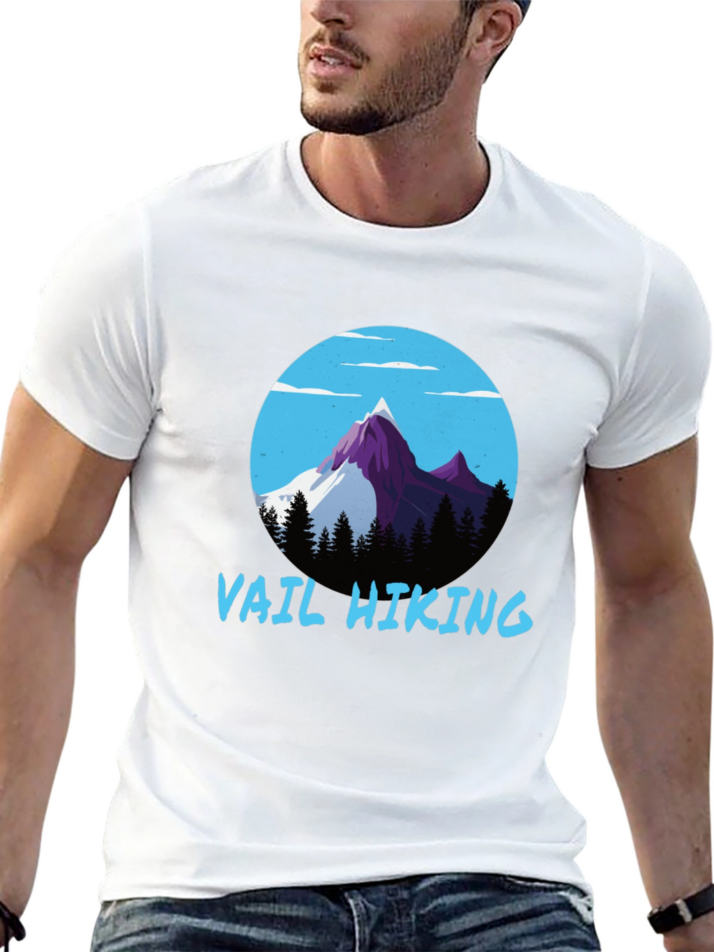 Vail Hiking Graphic Tee - Black Mountain Design T-Shirt