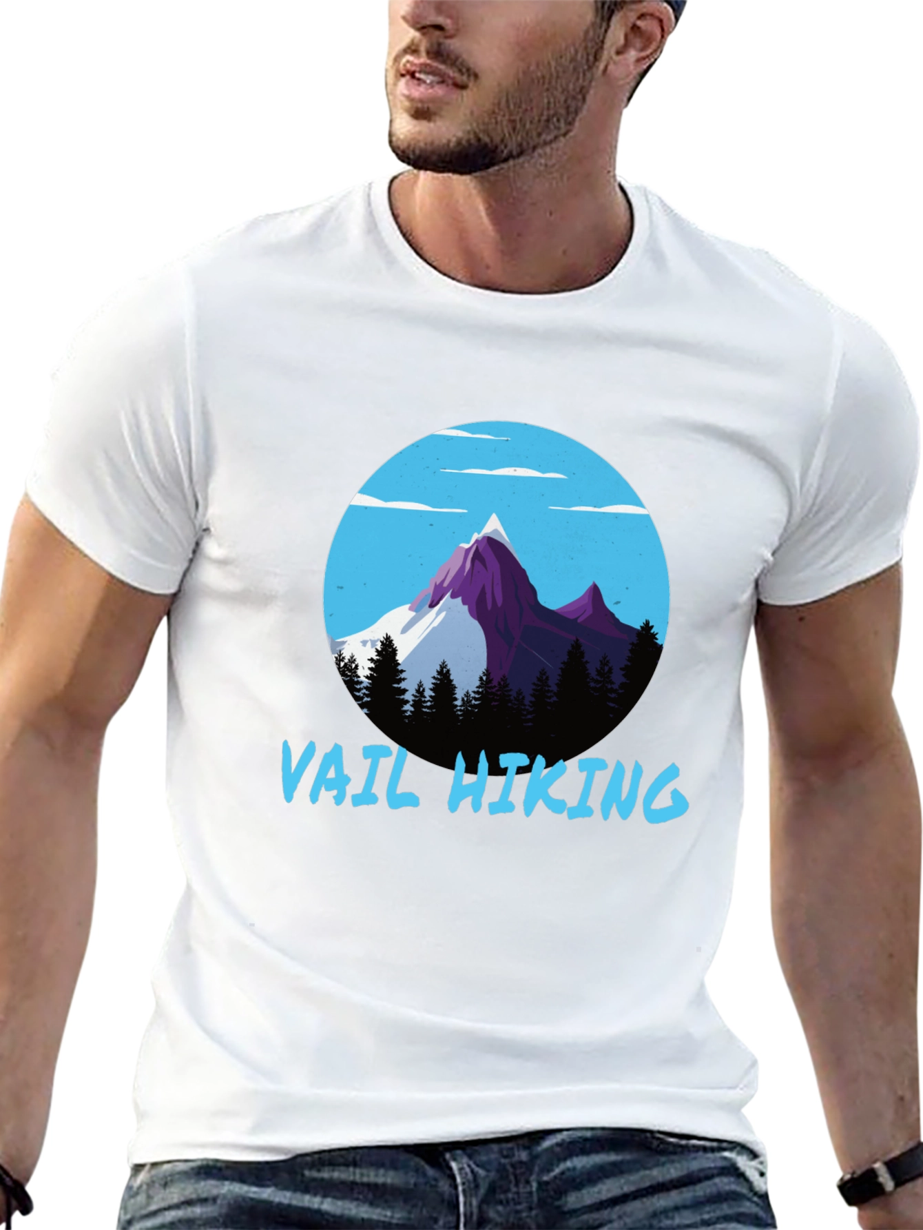 Vail Hiking Graphic Tee - Black Mountain Design T-Shirt