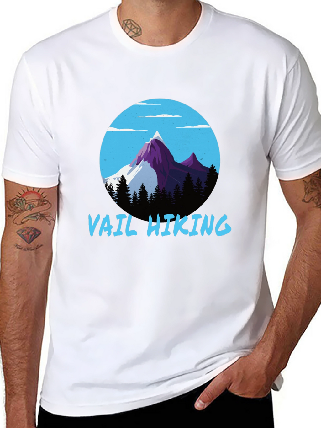 Vail Hiking Graphic Tee - Black Mountain Design T-Shirt