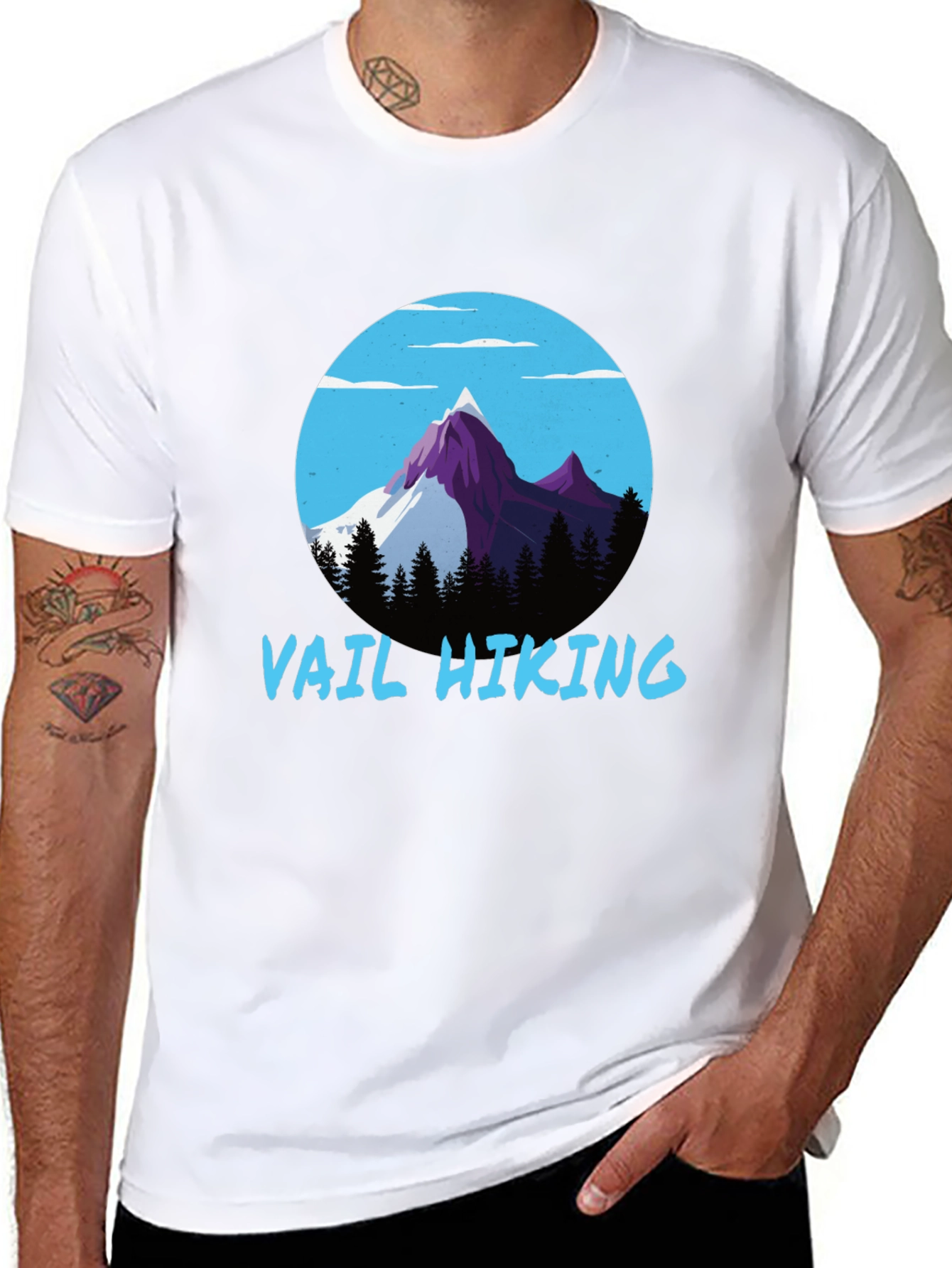 Vail Hiking Graphic Tee - Black Mountain Design T-Shirt