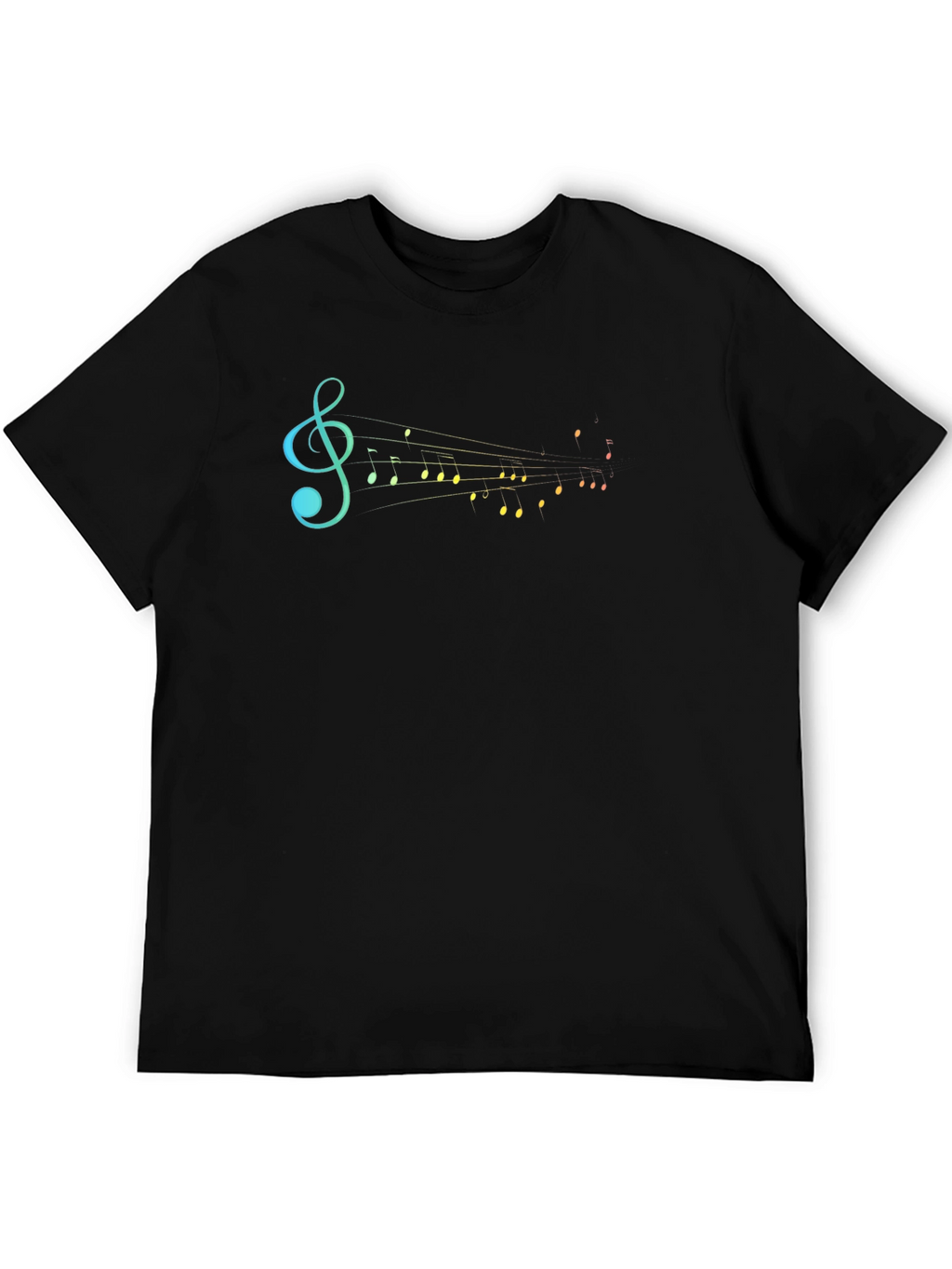 Musical Notes Graphic Tee - Stylish Black T-Shirt