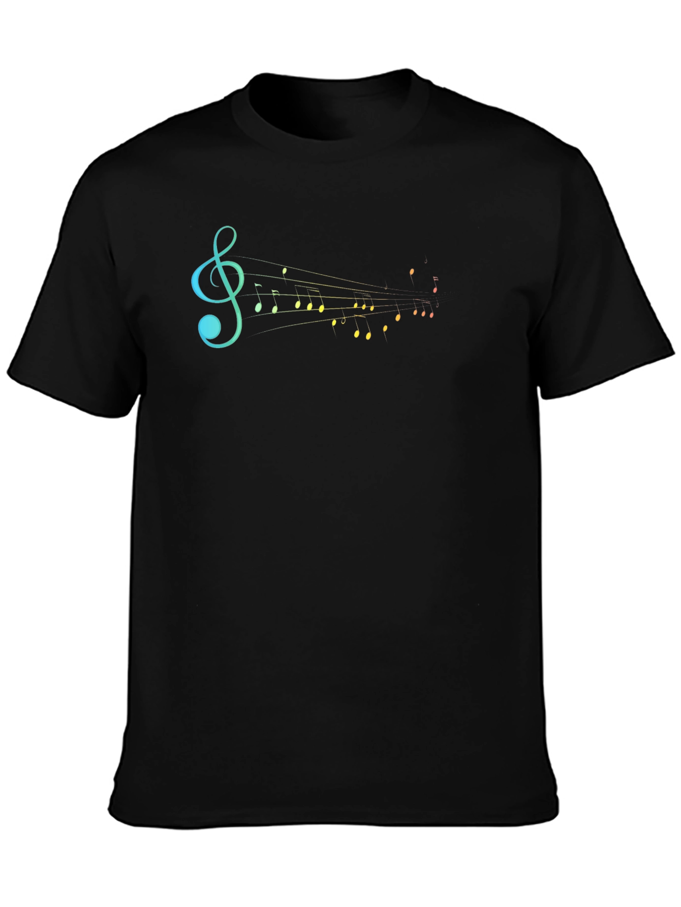 Musical Notes Graphic Tee - Stylish Black T-Shirt