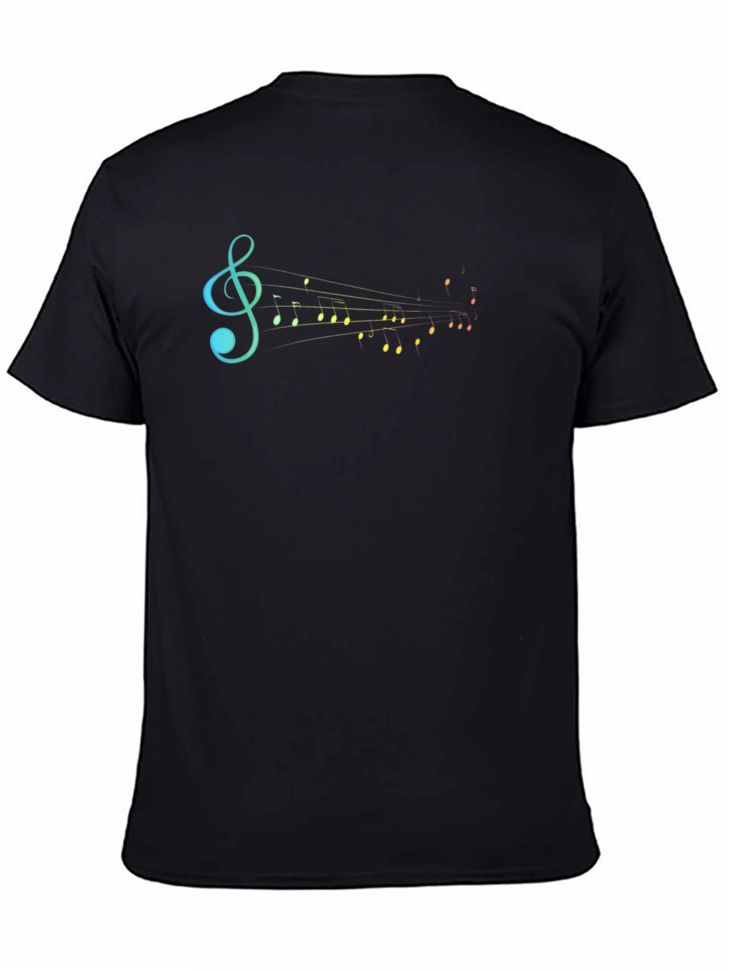 Musical Notes Graphic Tee - Stylish Black T-Shirt