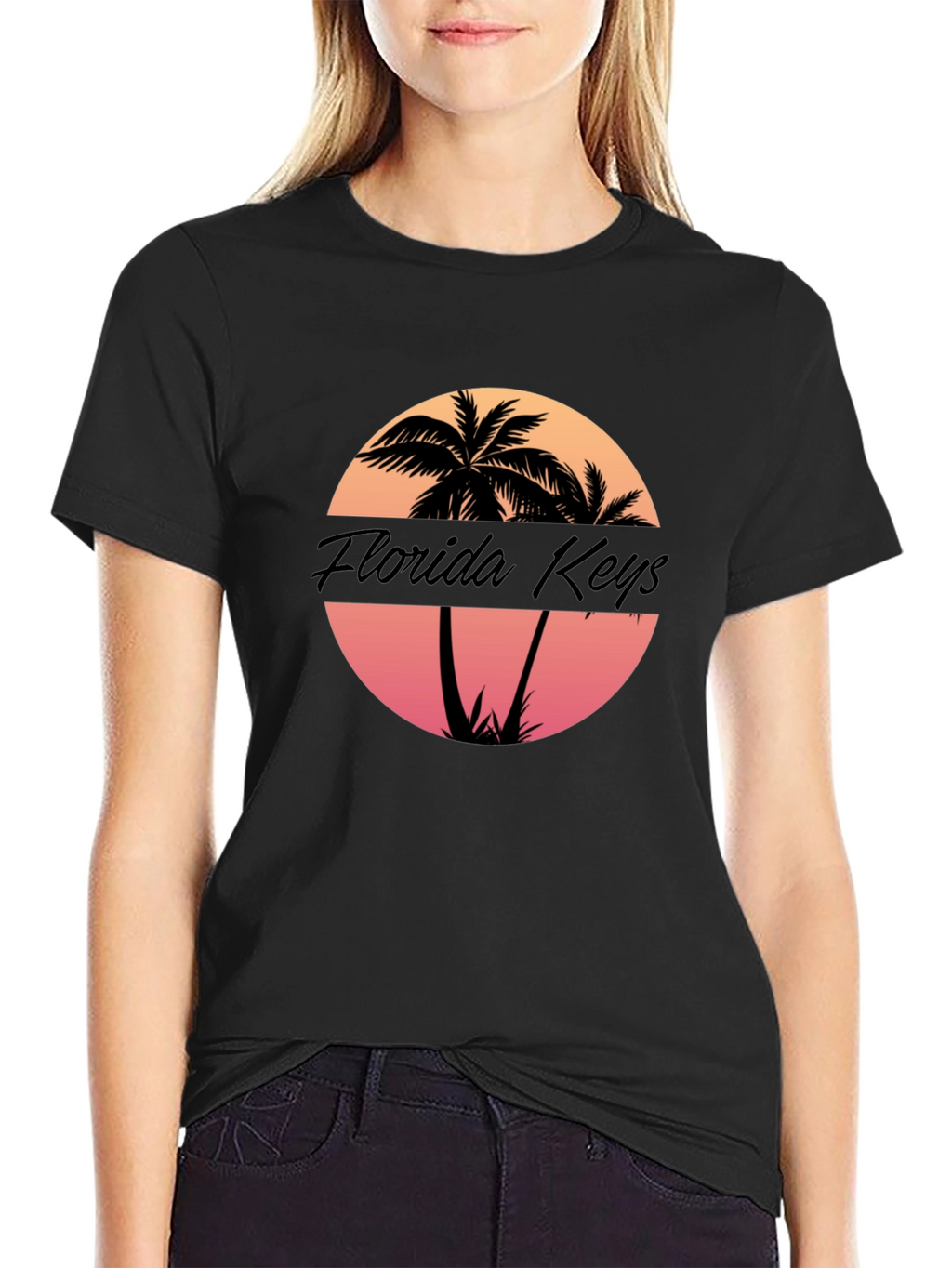 Florida Keys Palm Tree Sunset Graphic T-Shirt