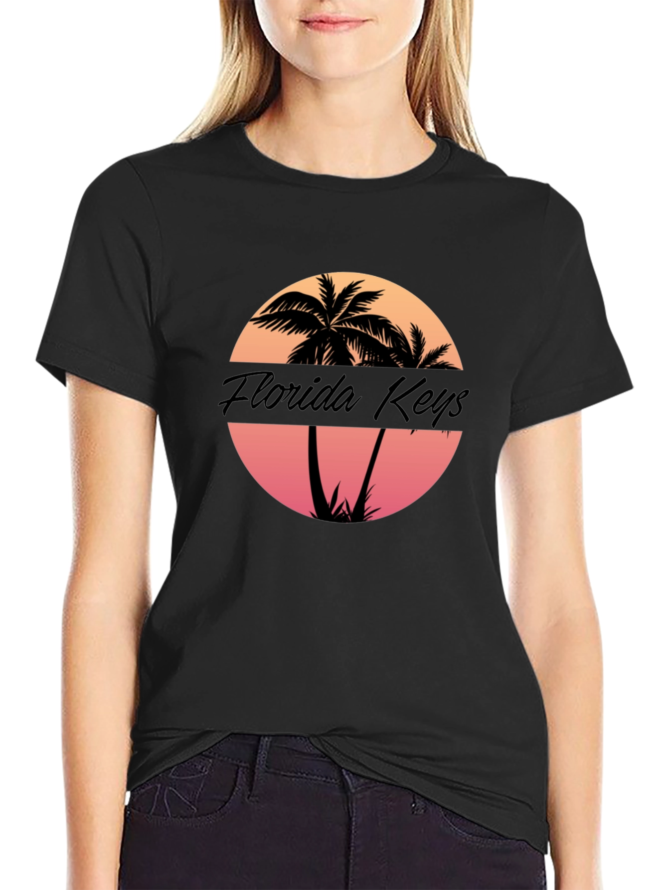 Florida Keys Palm Tree Sunset Graphic T-Shirt