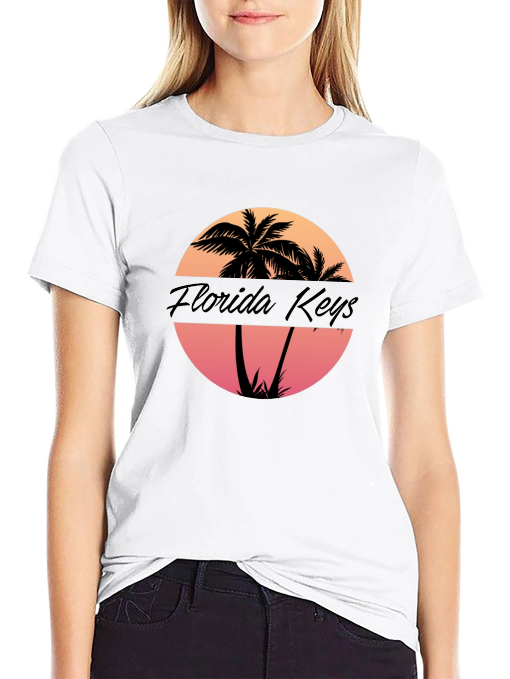 Florida Keys Palm Tree Sunset Graphic T-Shirt