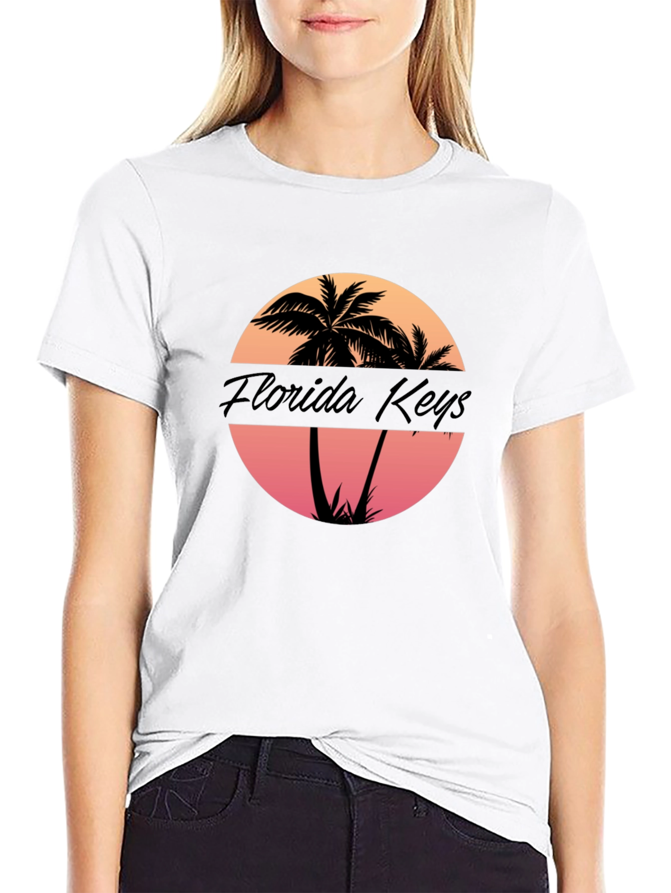 Florida Keys Palm Tree Sunset Graphic T-Shirt