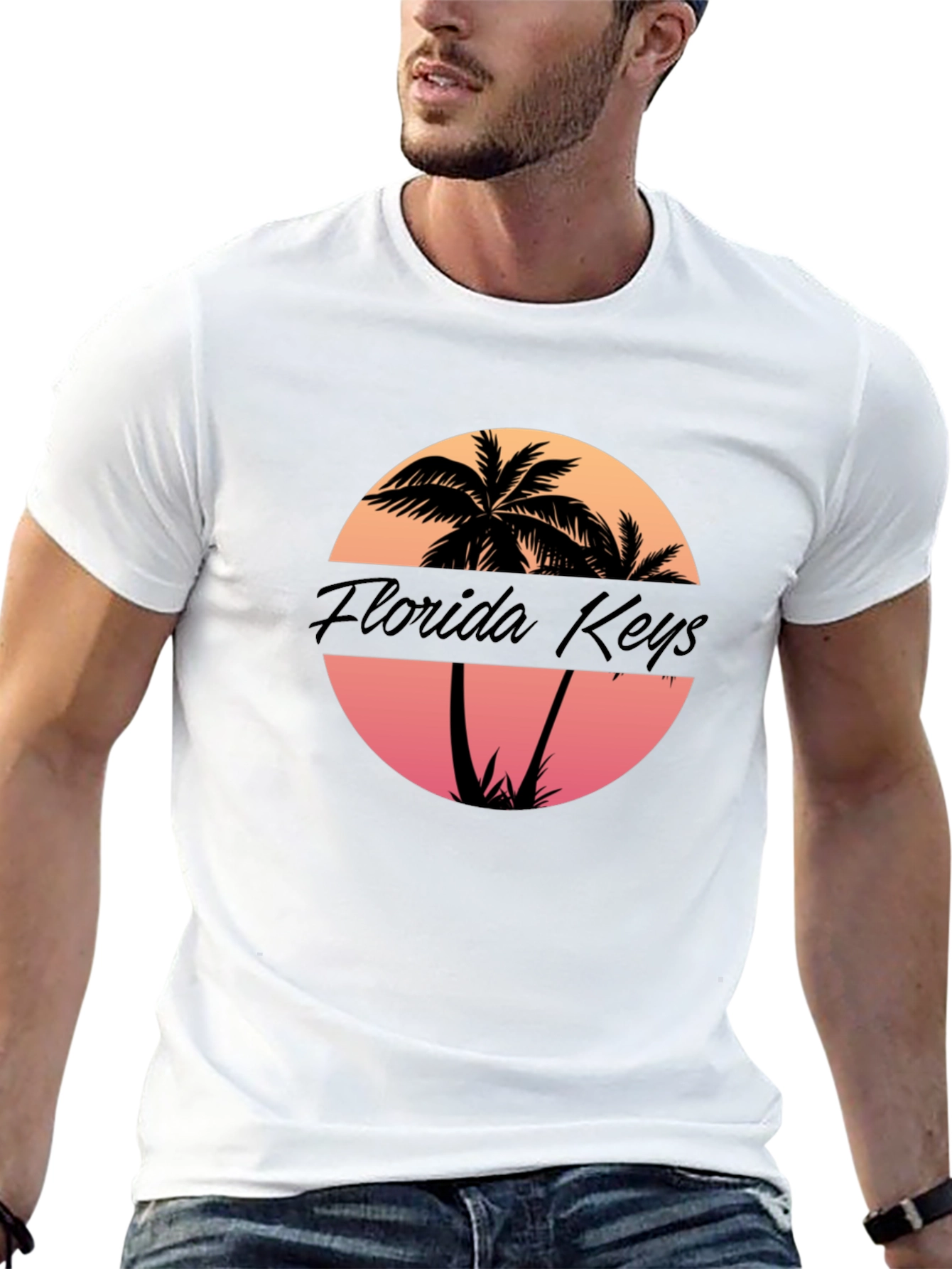 Florida Keys Palm Tree Sunset Graphic T-Shirt