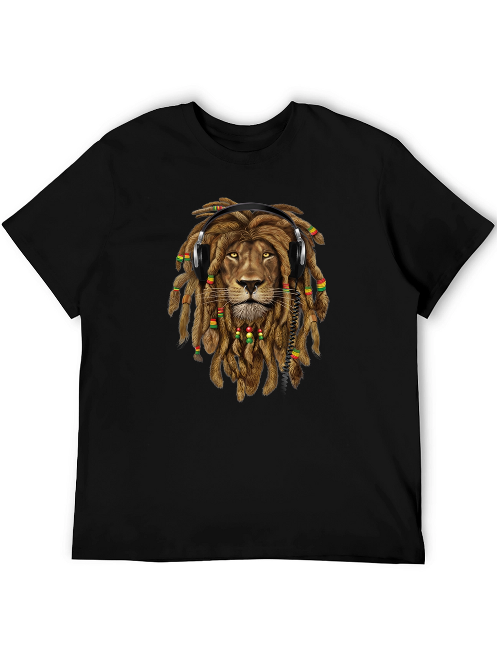 Lion Dreadlocks Headphones Graphic Tee