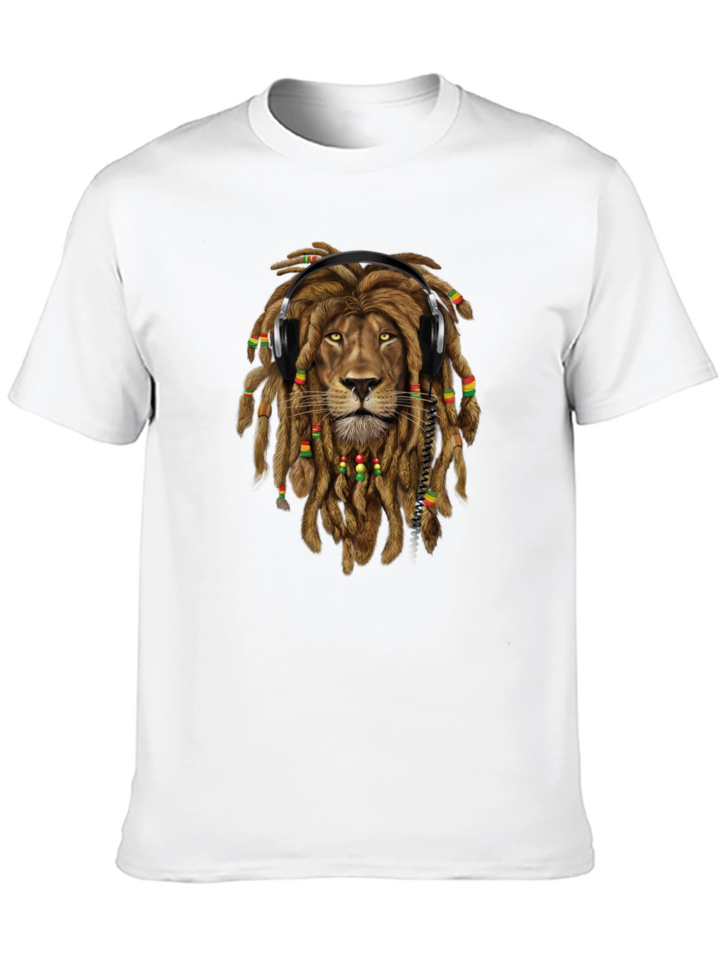 Lion Dreadlocks Headphones Graphic Tee
