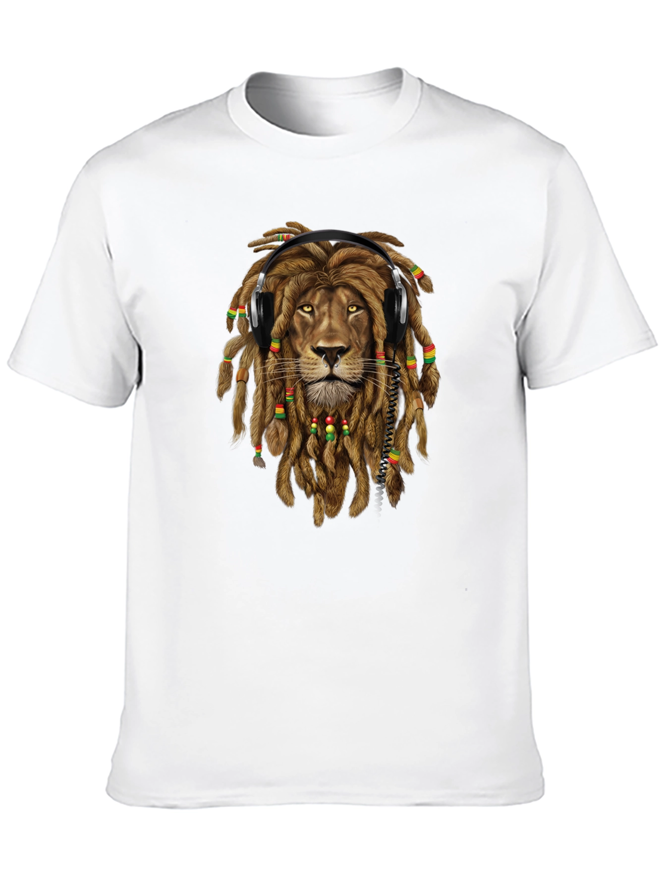 Lion Dreadlocks Headphones Graphic Tee