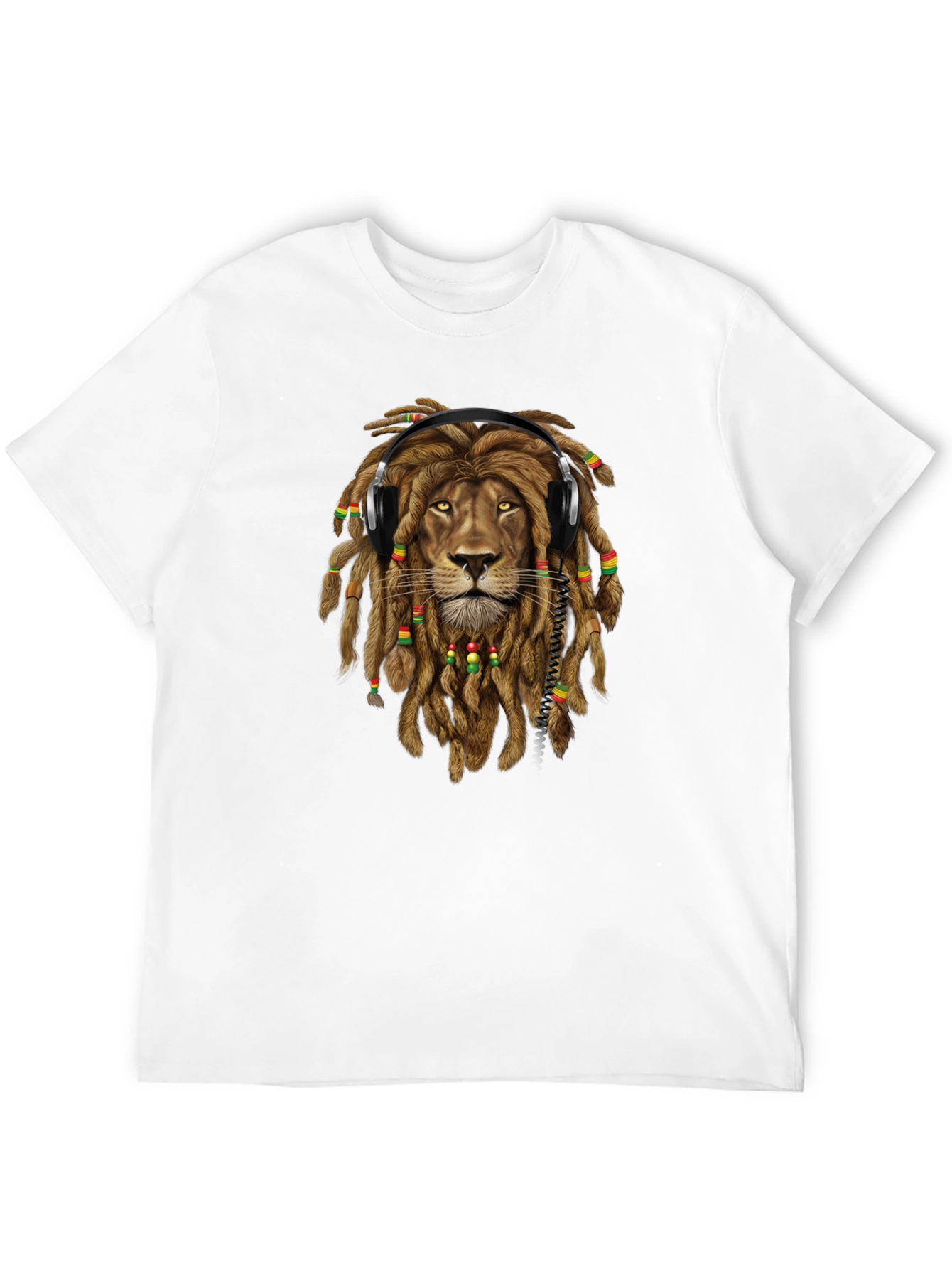 Lion Dreadlocks Headphones Graphic Tee