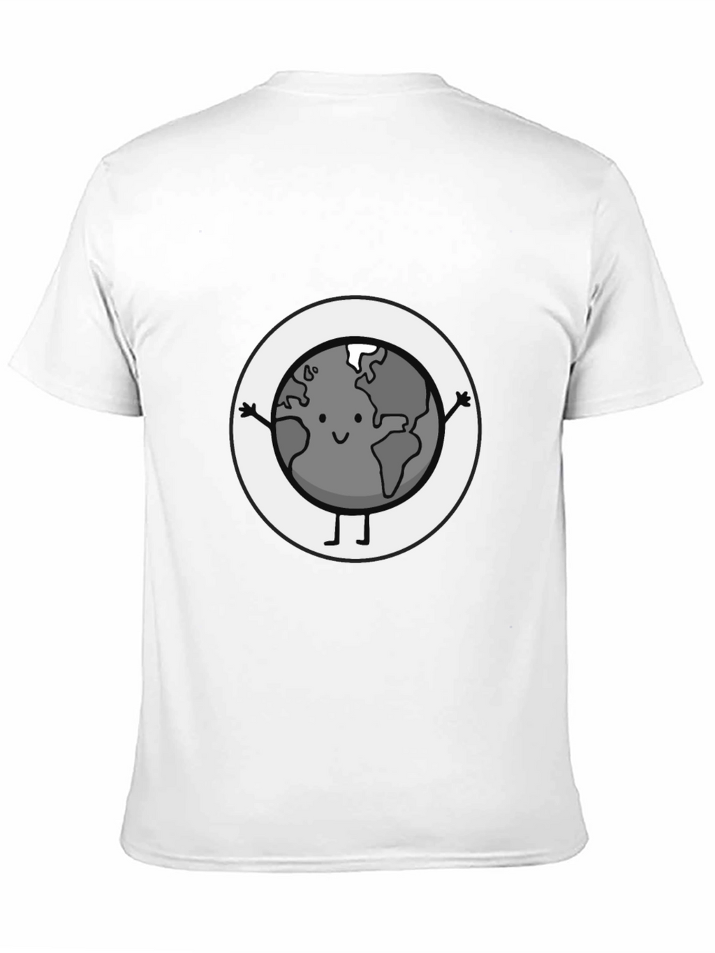 Earth Character Graphic Tee - Black Casual T-Shirt
