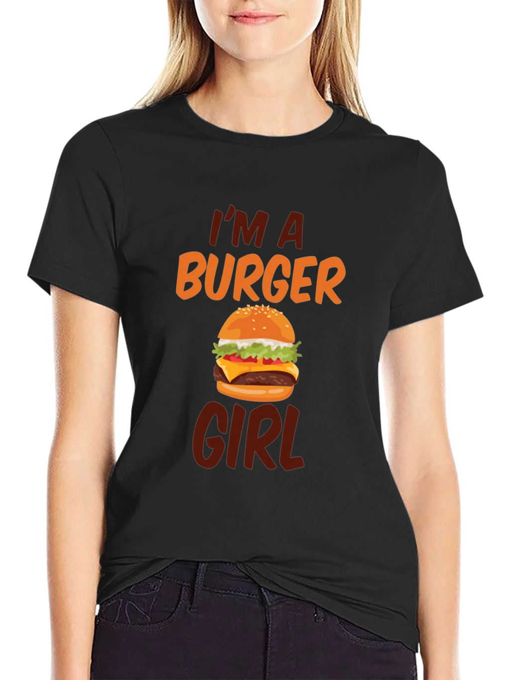 Im A Burger Girl Black T-Shirt