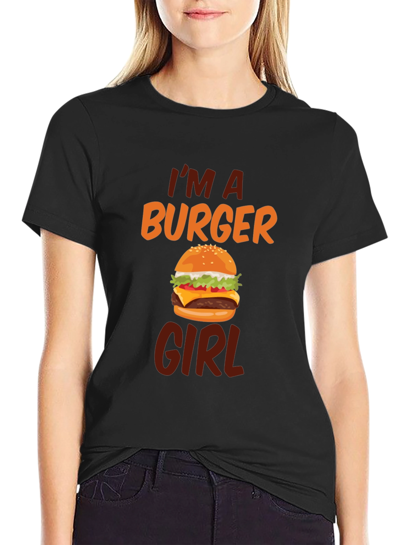 Im A Burger Girl Black T-Shirt