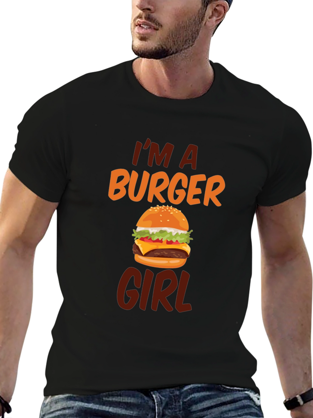 Im A Burger Girl Black T-Shirt