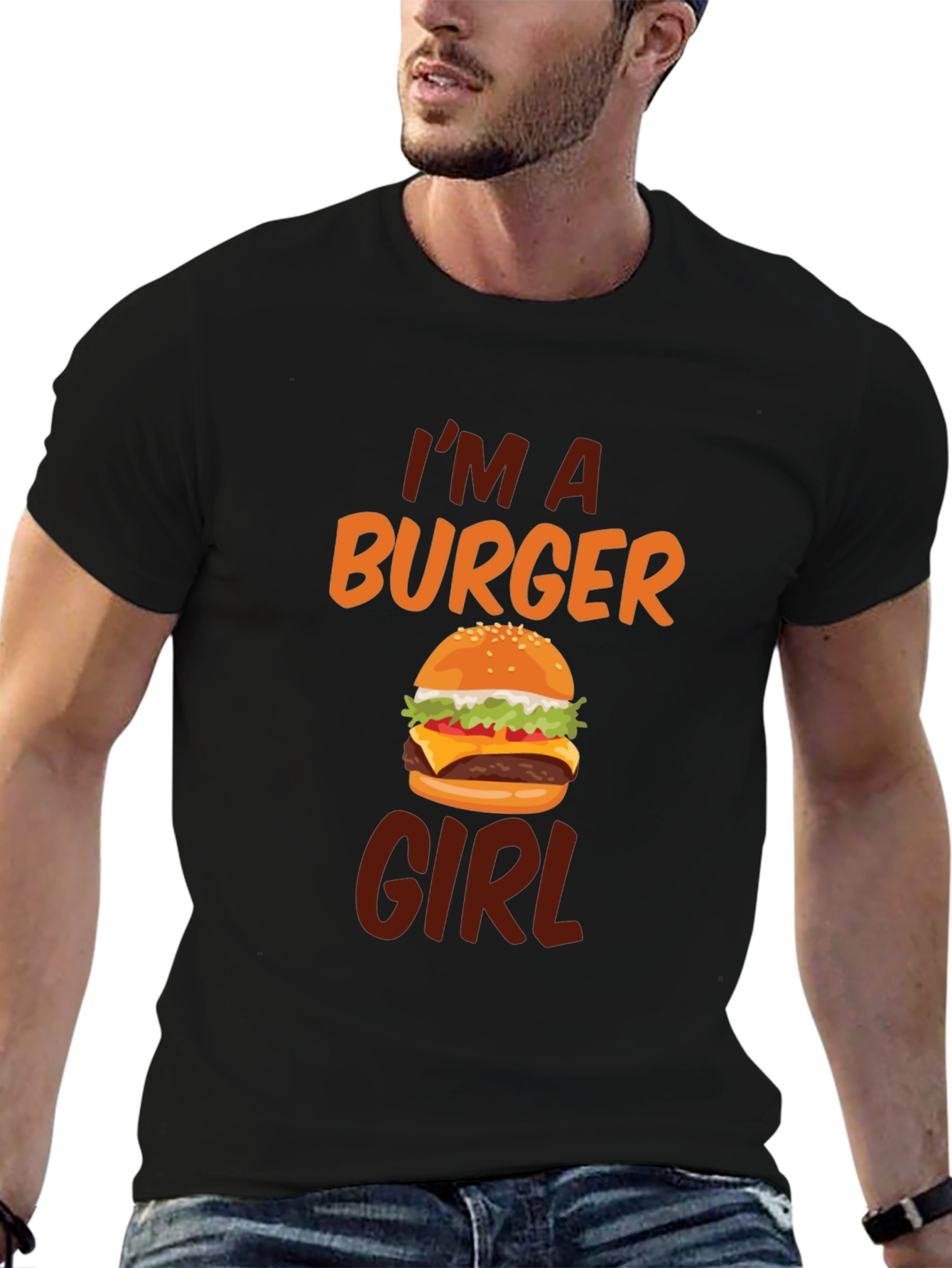 Im A Burger Girl Black T-Shirt