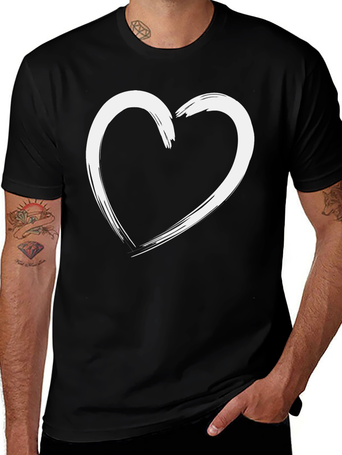 Heart Graphic Black T-Shirt