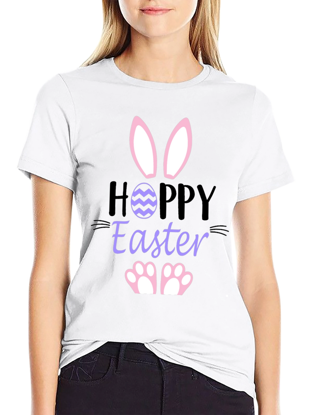 Hoppy Easter Bunny T-Shirt - Black