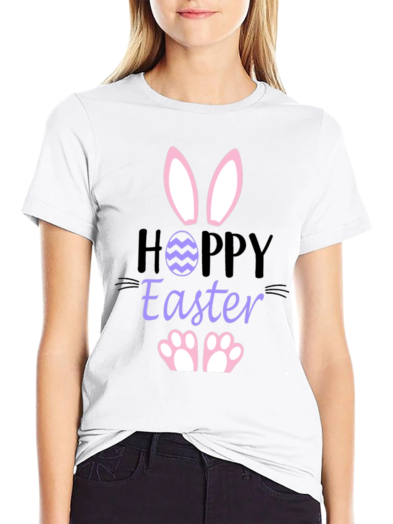 Hoppy Easter Bunny T-Shirt - Black