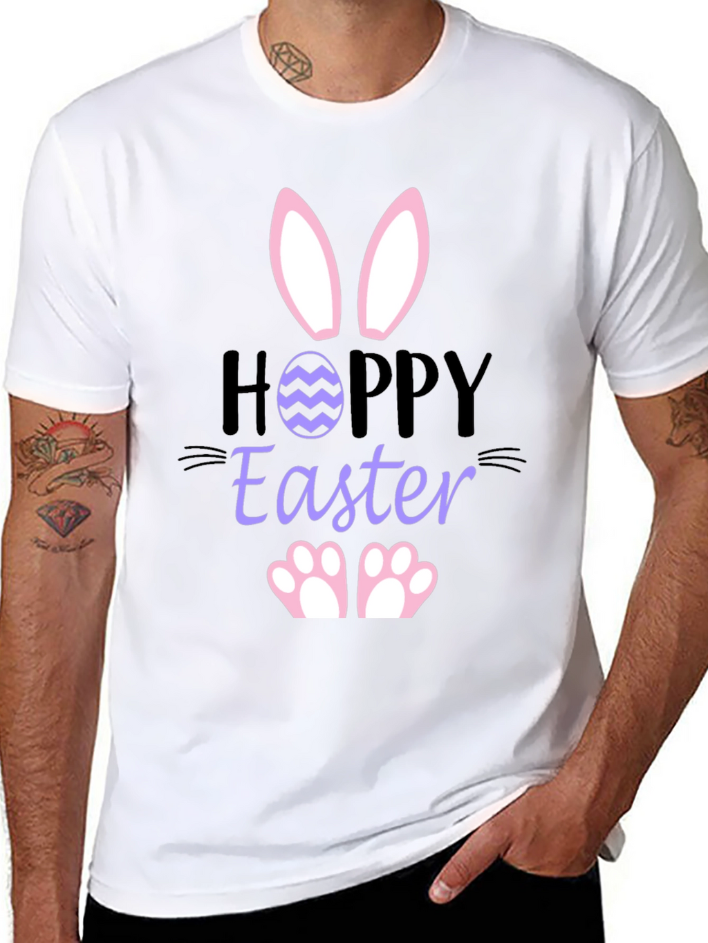 Hoppy Easter Bunny T-Shirt - Black