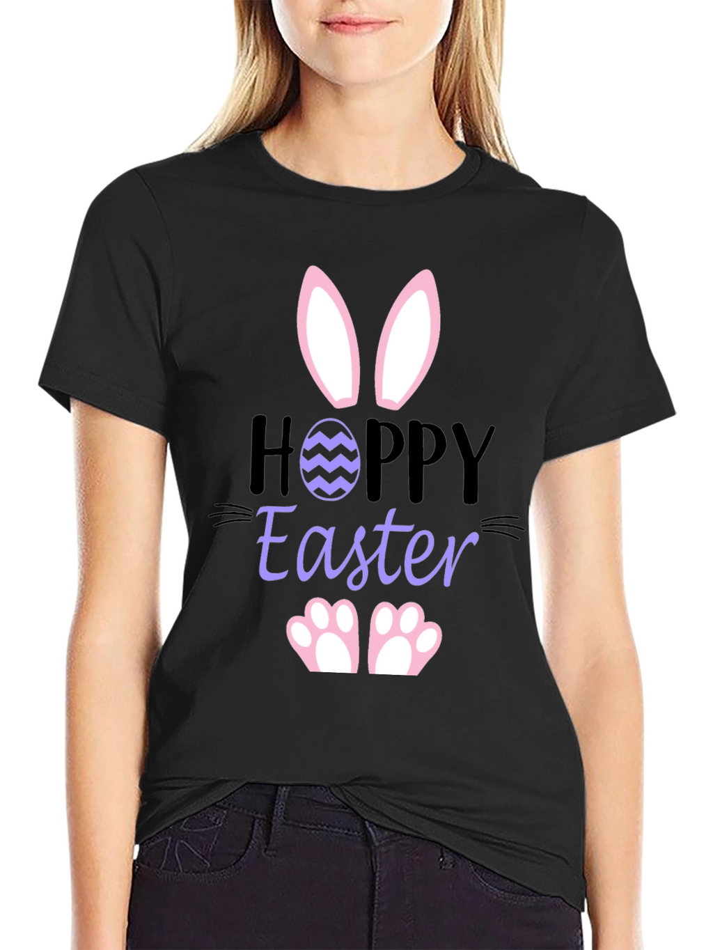 Hoppy Easter Bunny T-Shirt - Black