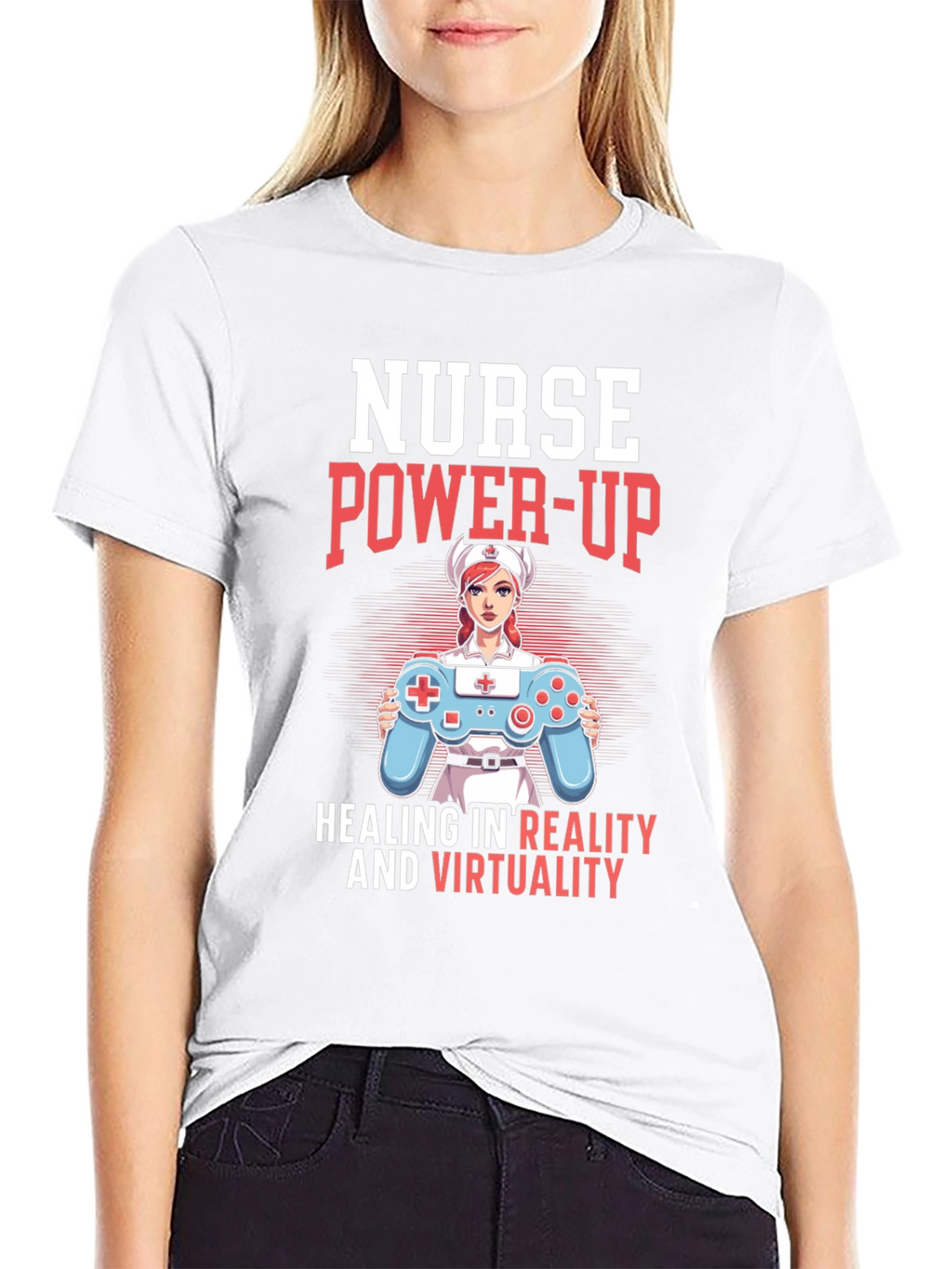 Nurse Power-Up T-Shirt - Gaming & Healing