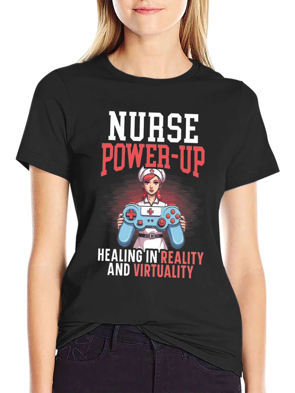 Nurse Power-Up T-Shirt - Gaming & Healing