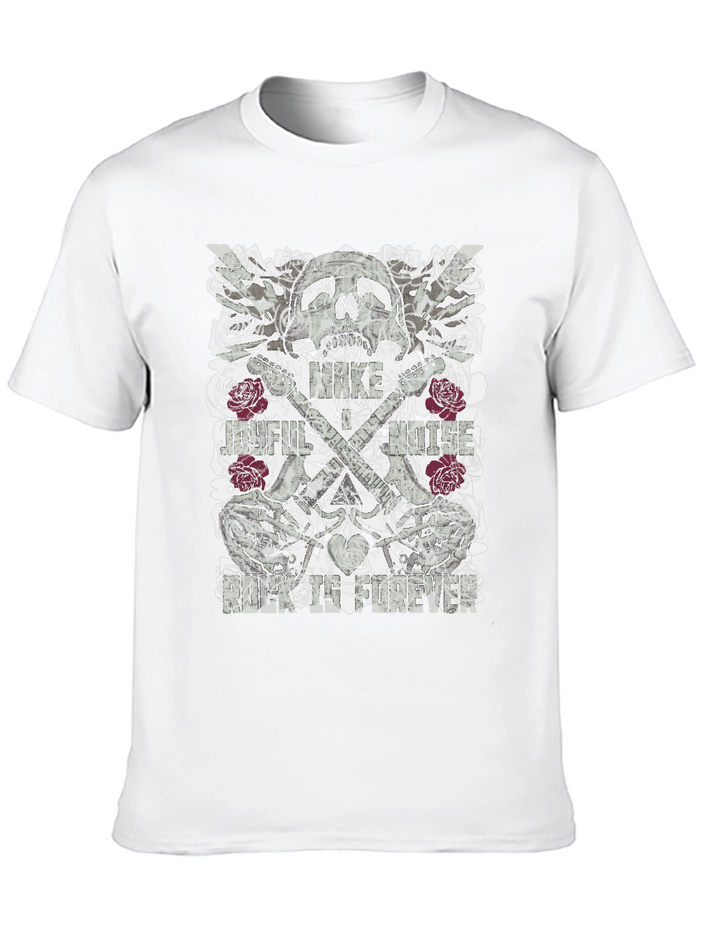 Skull & Roses Graphic Print Mens Black T-Shirt