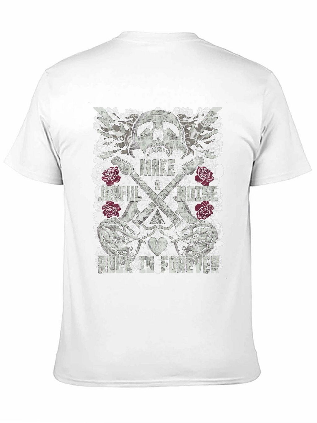 Skull & Roses Graphic Print Mens Black T-Shirt