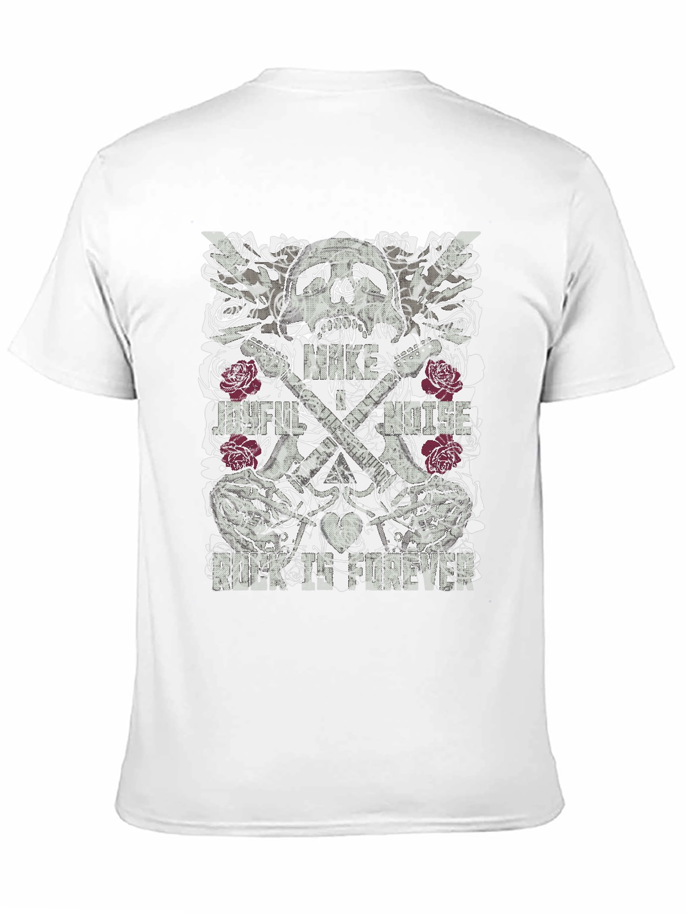 Skull & Roses Graphic Print Mens Black T-Shirt
