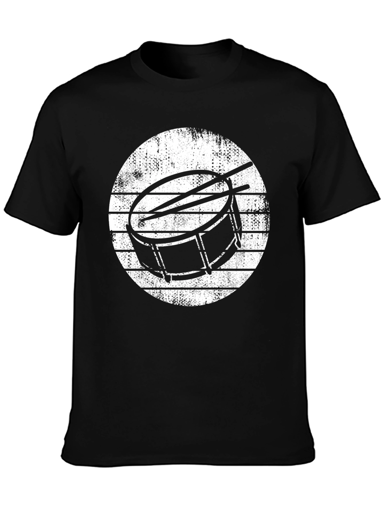 Drum Kit Graphic Tee - Black Cotton T-Shirt