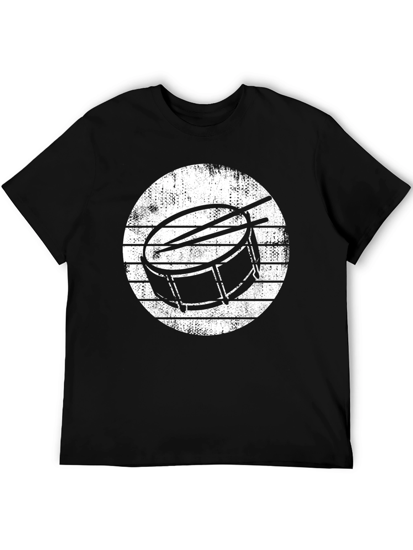 Drum Kit Graphic Tee - Black Cotton T-Shirt