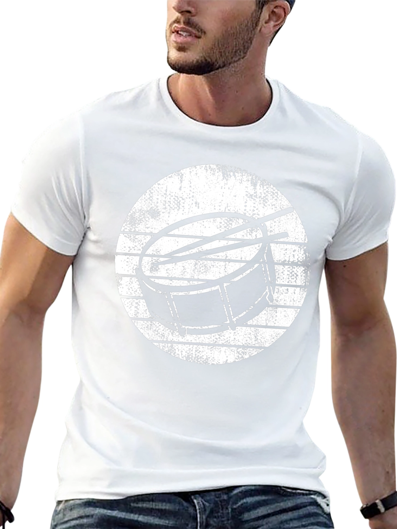 Drum Kit Graphic Tee - Black Cotton T-Shirt
