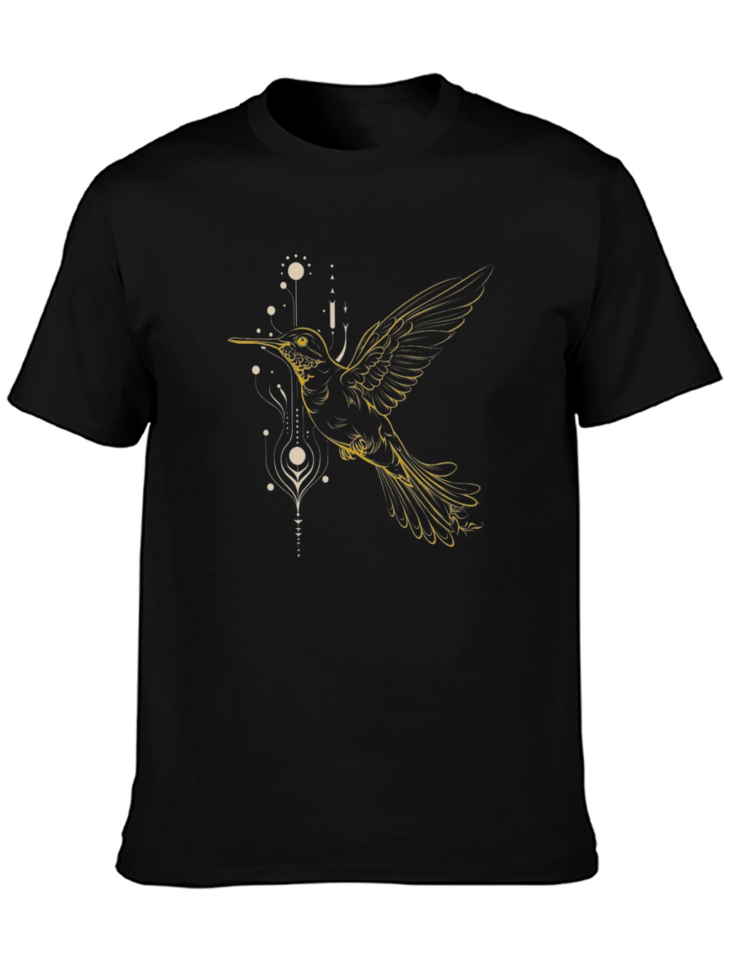 Hummingbird Graphic Tee - Black Cotton Blend