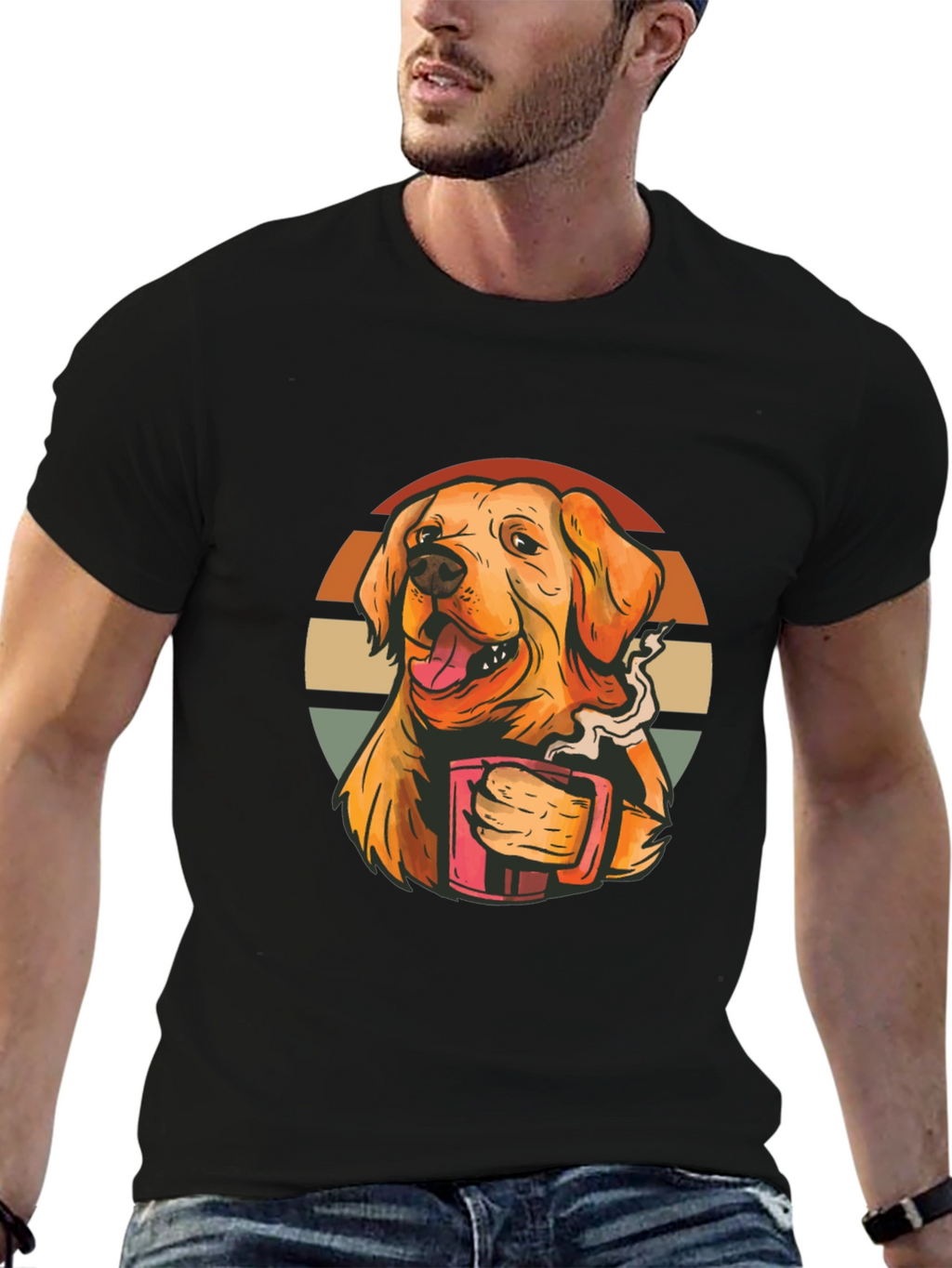 Golden Retriever Coffee T-Shirt