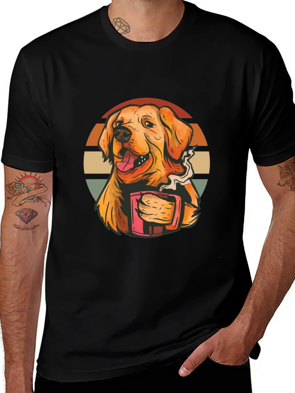 Golden Retriever Coffee T-Shirt