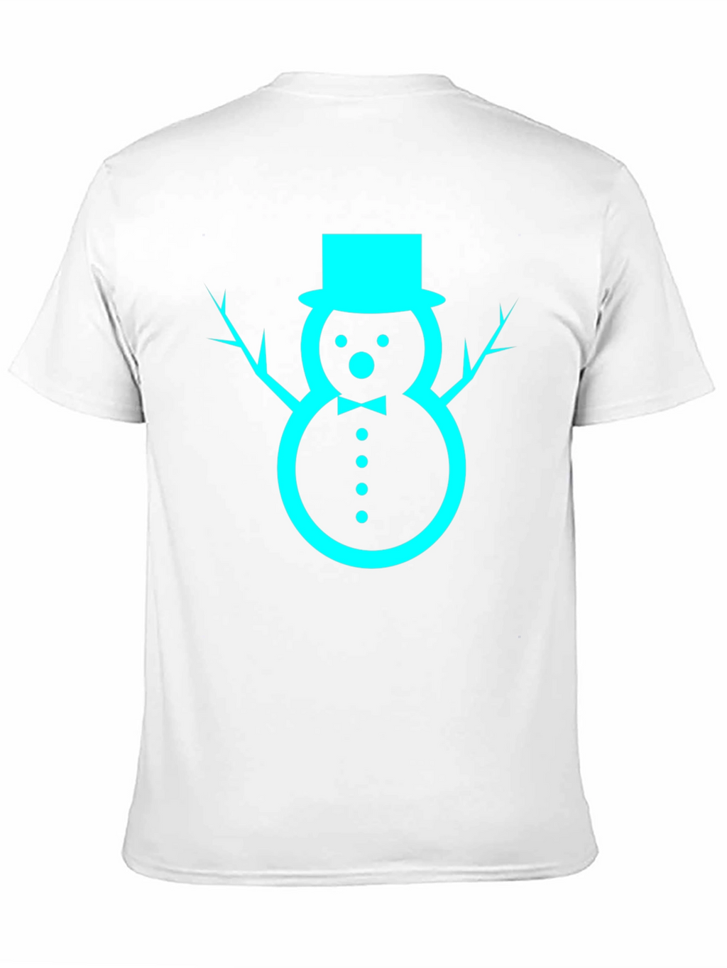 Festive Snowman Graphic Tee - Black Cotton Blend