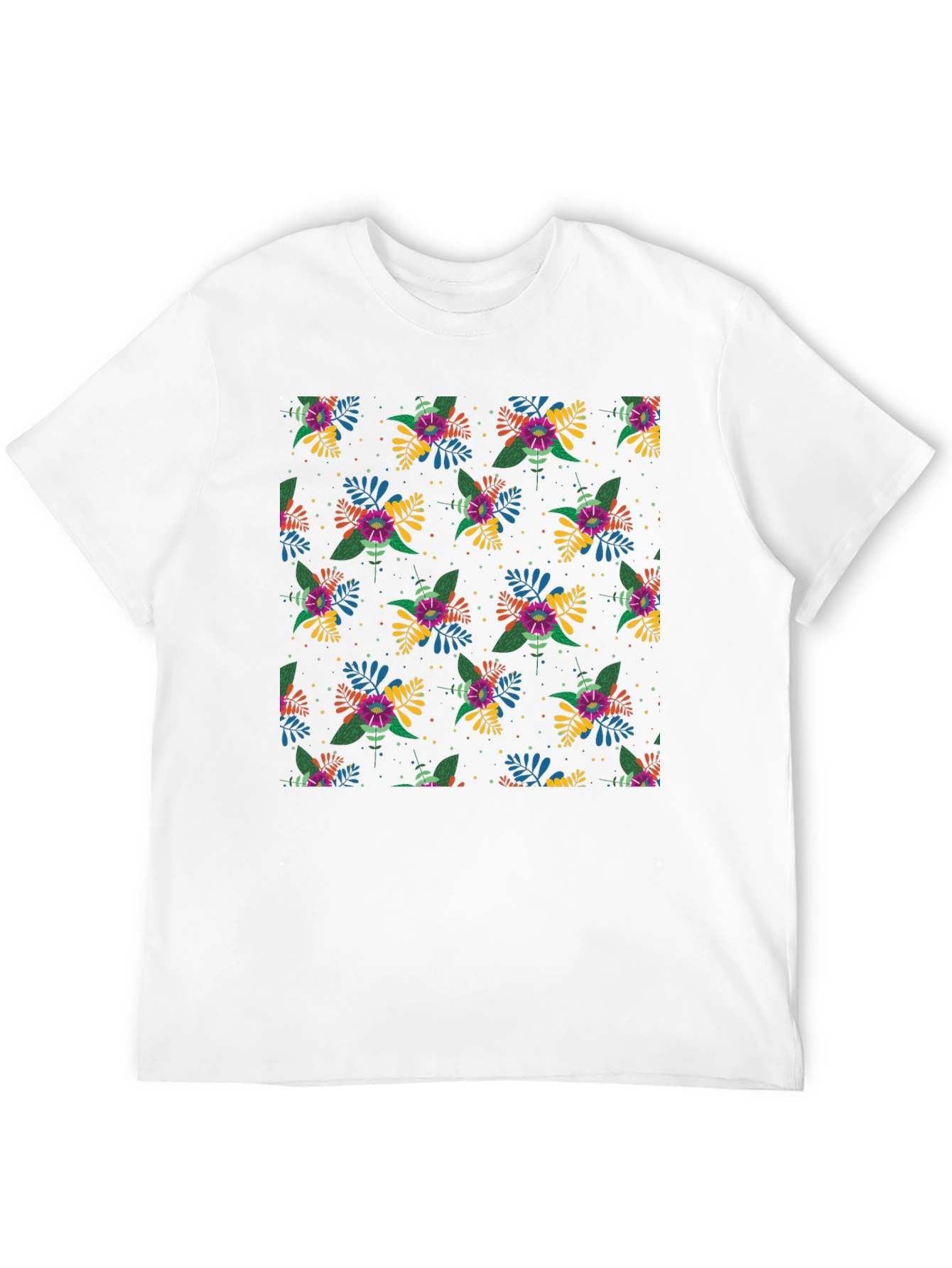 Floral Patterned Black T-Shirt