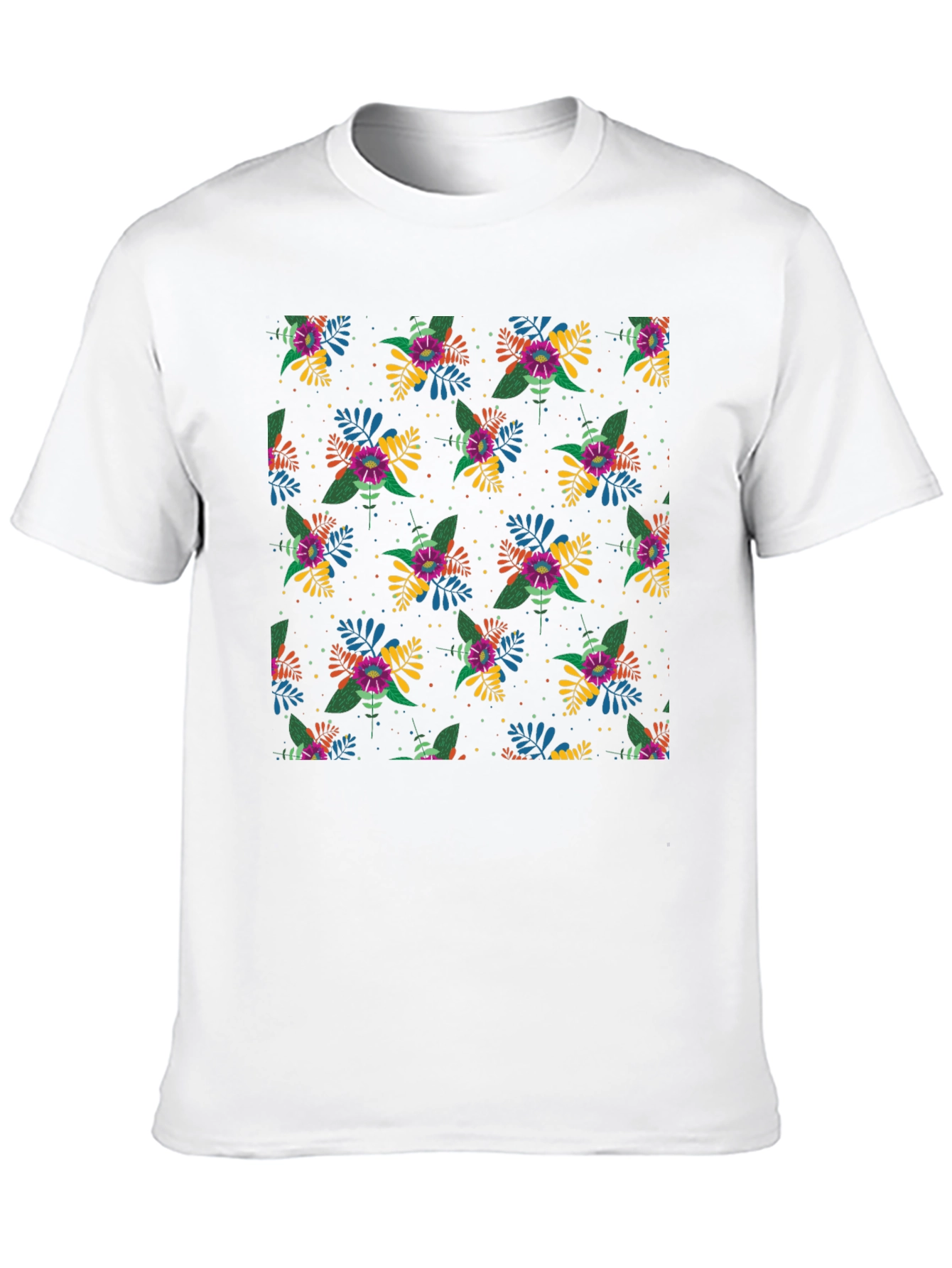Floral Patterned Black T-Shirt