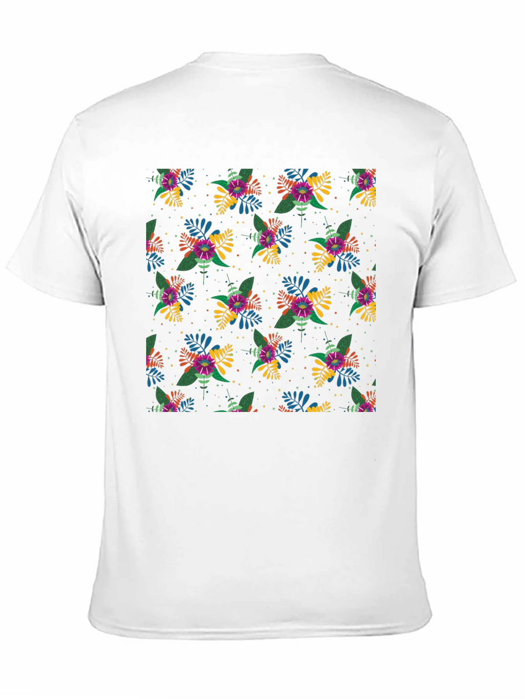 Floral Patterned Black T-Shirt