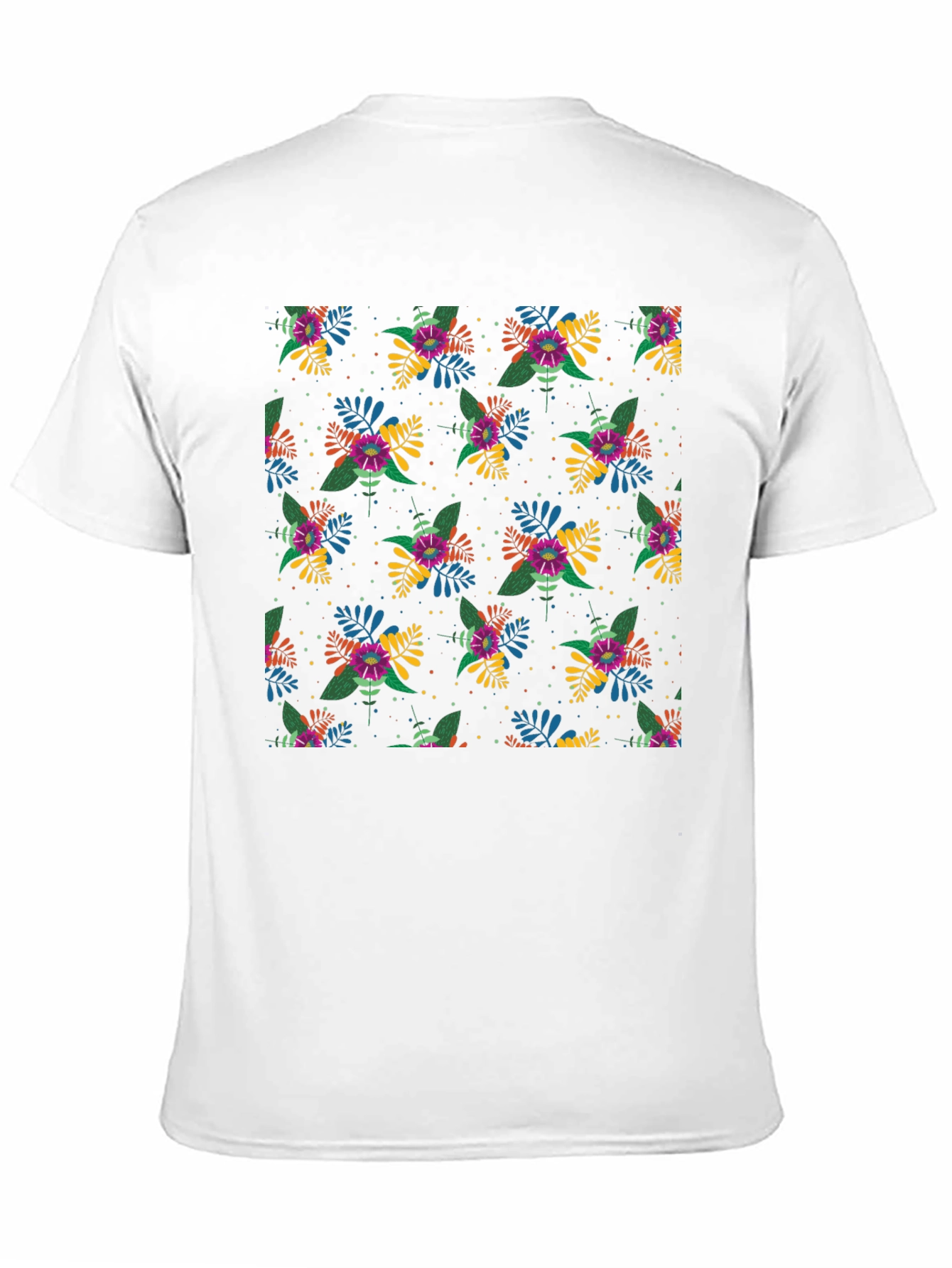 Floral Patterned Black T-Shirt