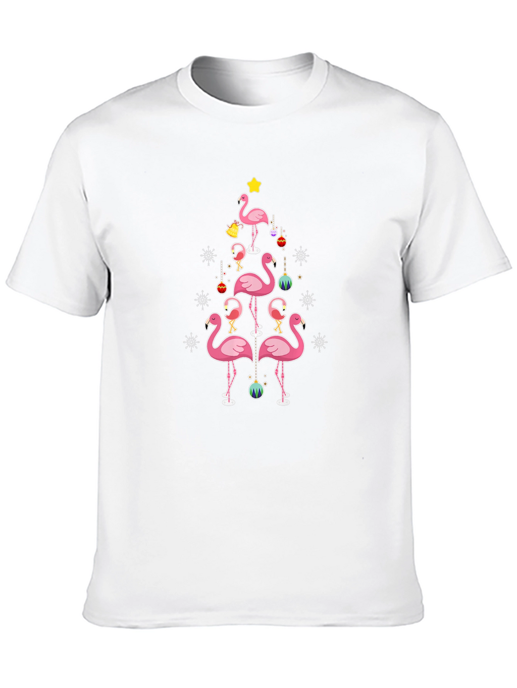Festive Flamingo Christmas Tree T-Shirt